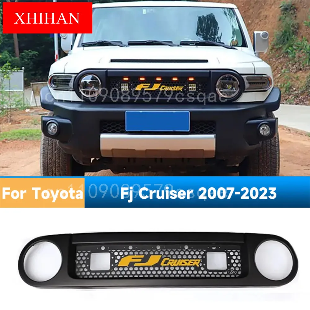 

For Toyota Fj Cruiser 2007-2023 Front Hood Bumper Grill Grille with Lamp Compatible Racing Grills Accessories Middle Grille