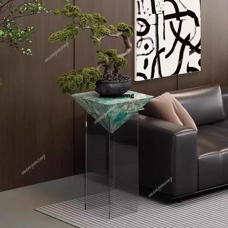 C178 Hot sales Art coffee table high-end living room new high-end designer luxury stone acrylic creative suspended coffee table