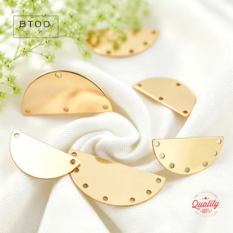 Semicircle Charm With Hole for DIY Jewelry Making Tarnish Resistant 14K Gold Filled Findings for Bracelets And Necklaces