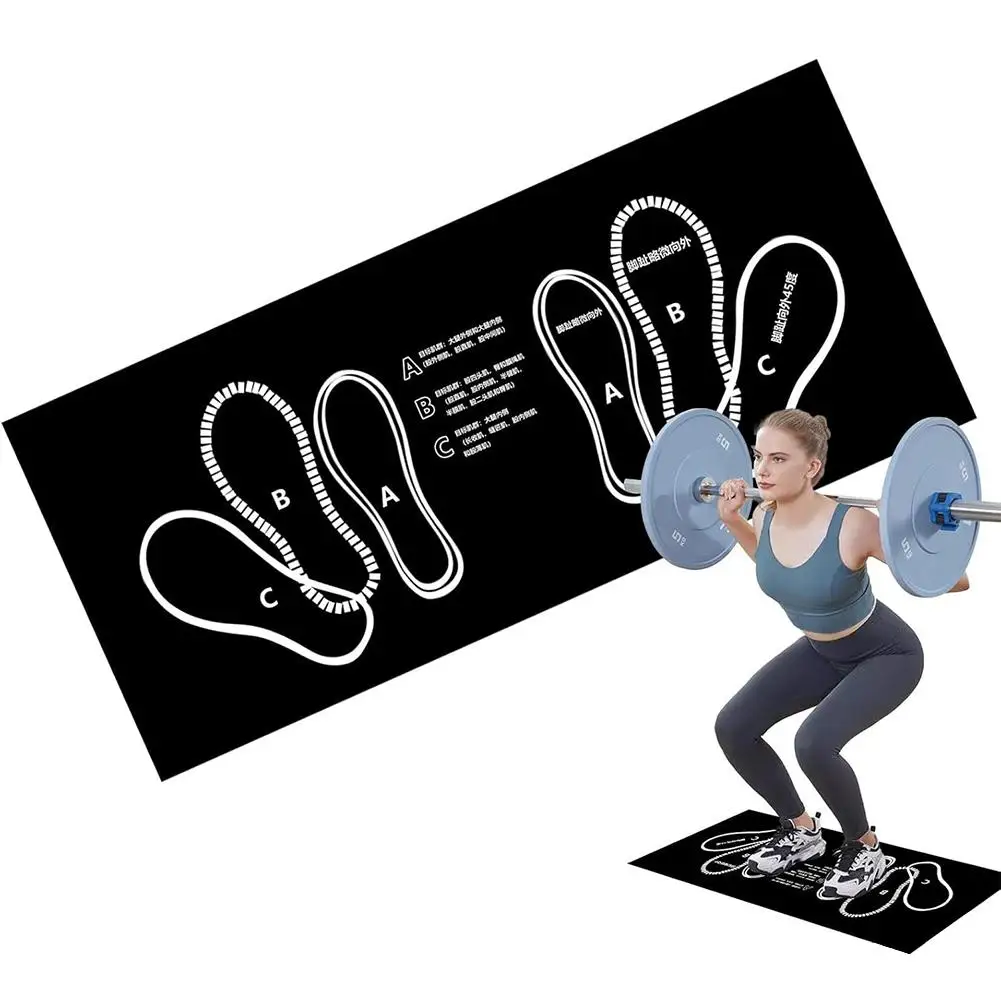 Alfombra de fitness para sentadillas, alfombra rosa para ejercicio, guía muscular, alfombra de corrección de postura para gimnasio en casa, área de entrenamiento, decoración del hogar S0D9