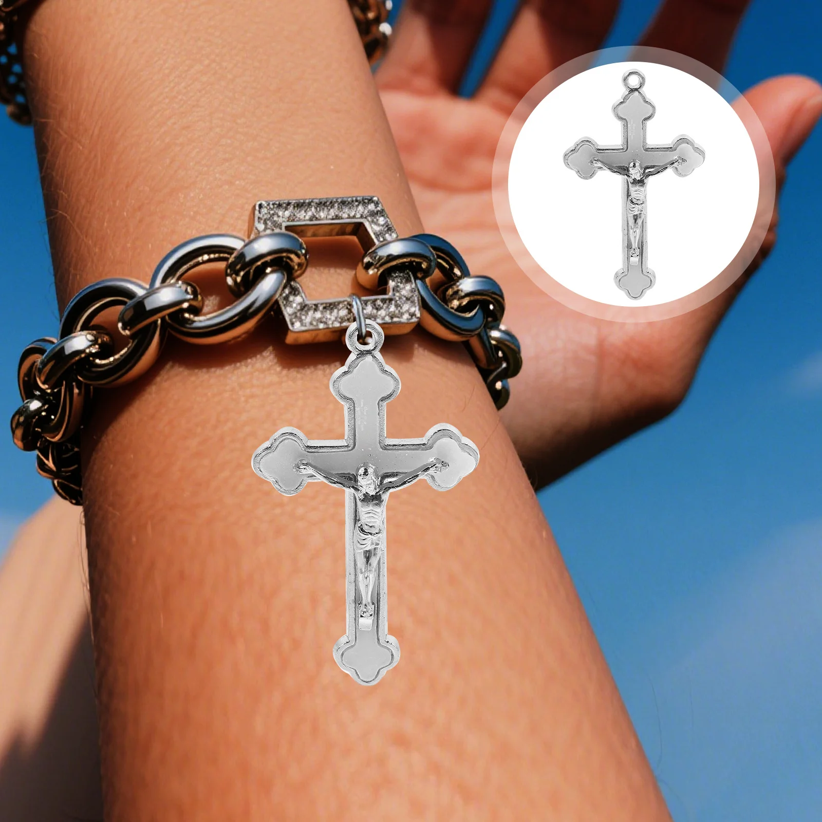 

10pcs Small Crucifix Charms Metal Cross Pendants For Christian Necklace Diy Jewelry Making Craft Supplies Religious Cross