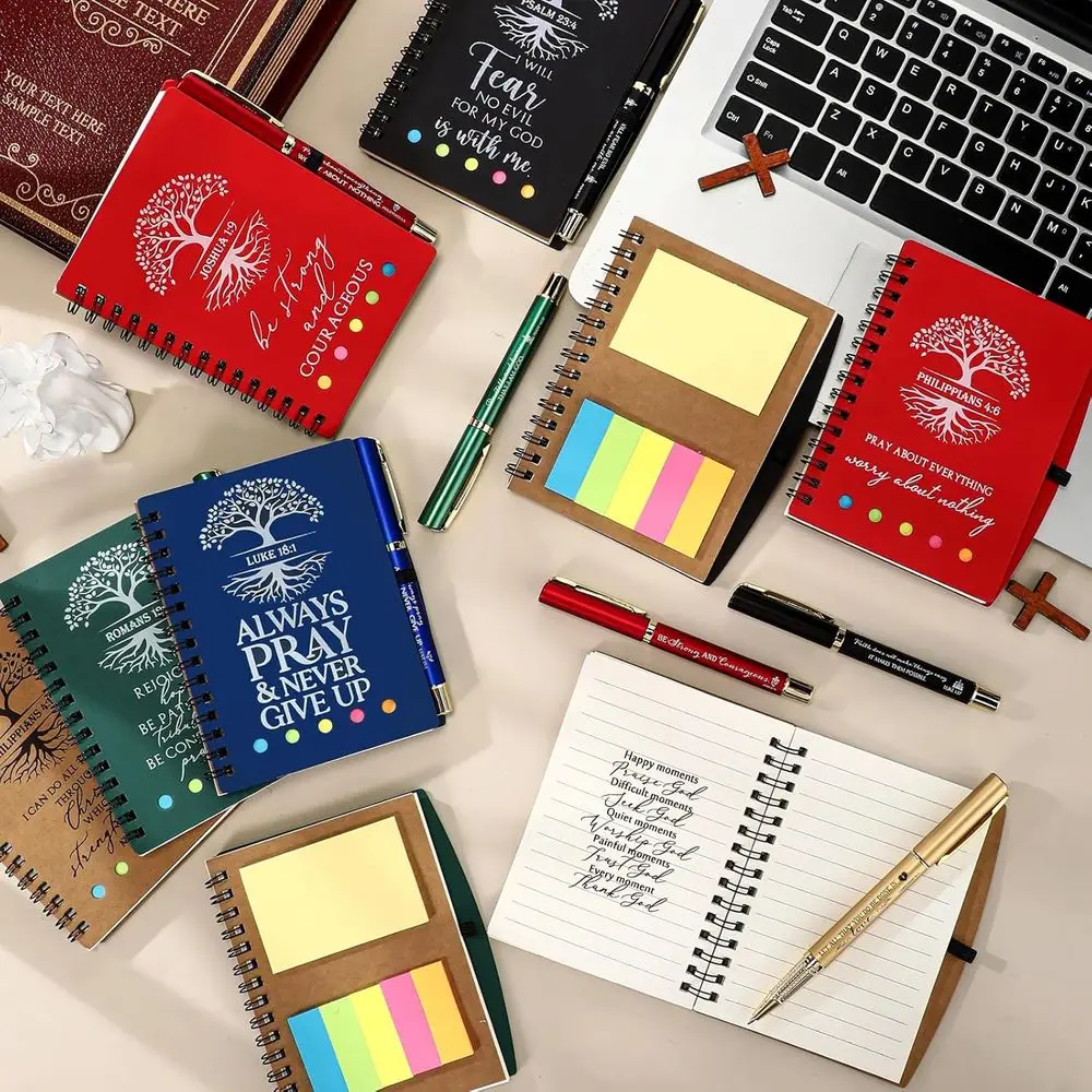 Bulk Christian Prayer Journals & Pens: 100-Piece Religious Gifts for Church, Men & Women