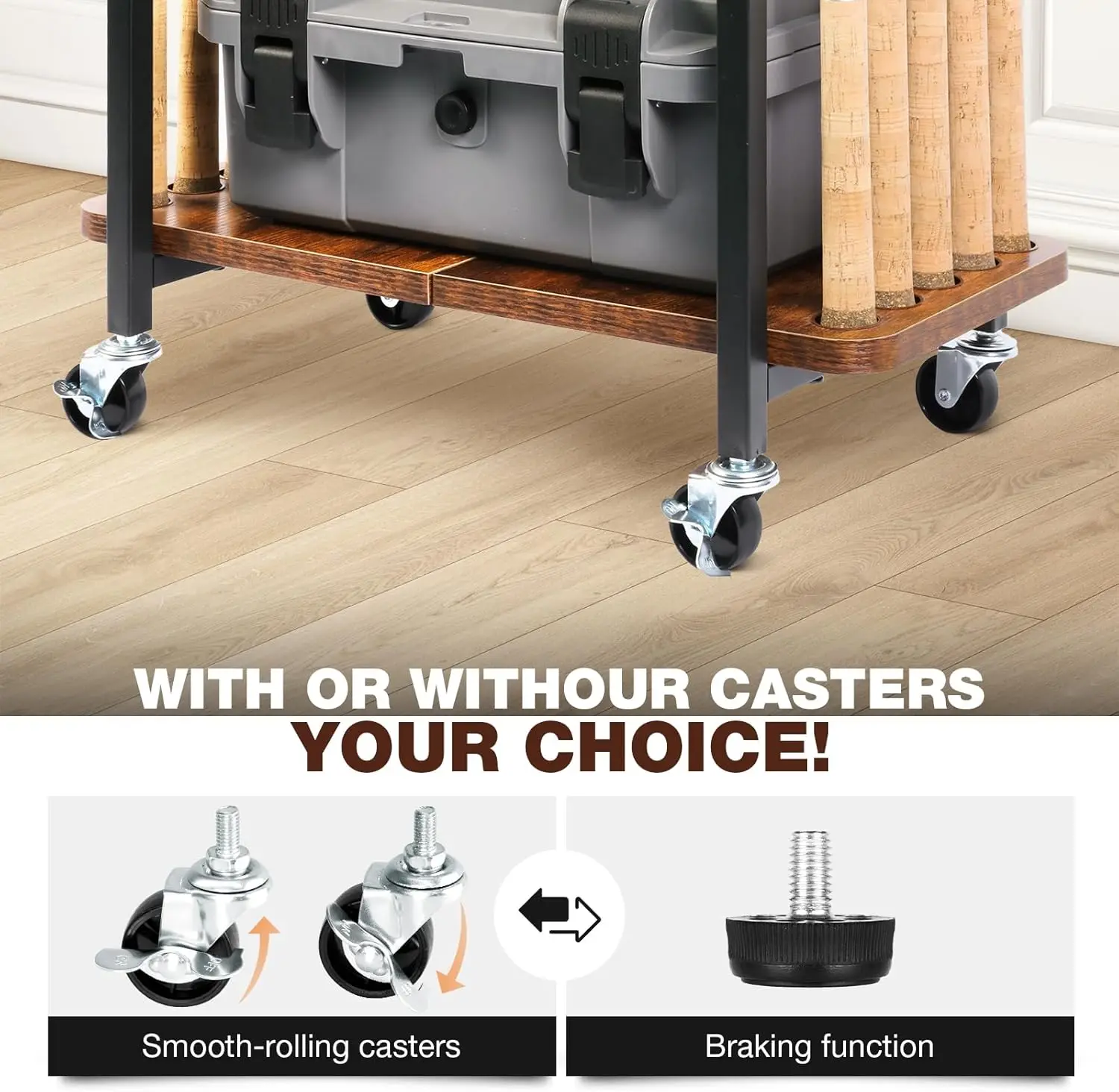 Fishing Rod Holder for Garage Storage, Holds Up to 10 Rods and Gear