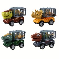 Dinosaur Truck for Kids Dinosaur Transport Truck with Dinosaur Toys Friction Powered Cars Pull Back Dino Car Playset for Boys