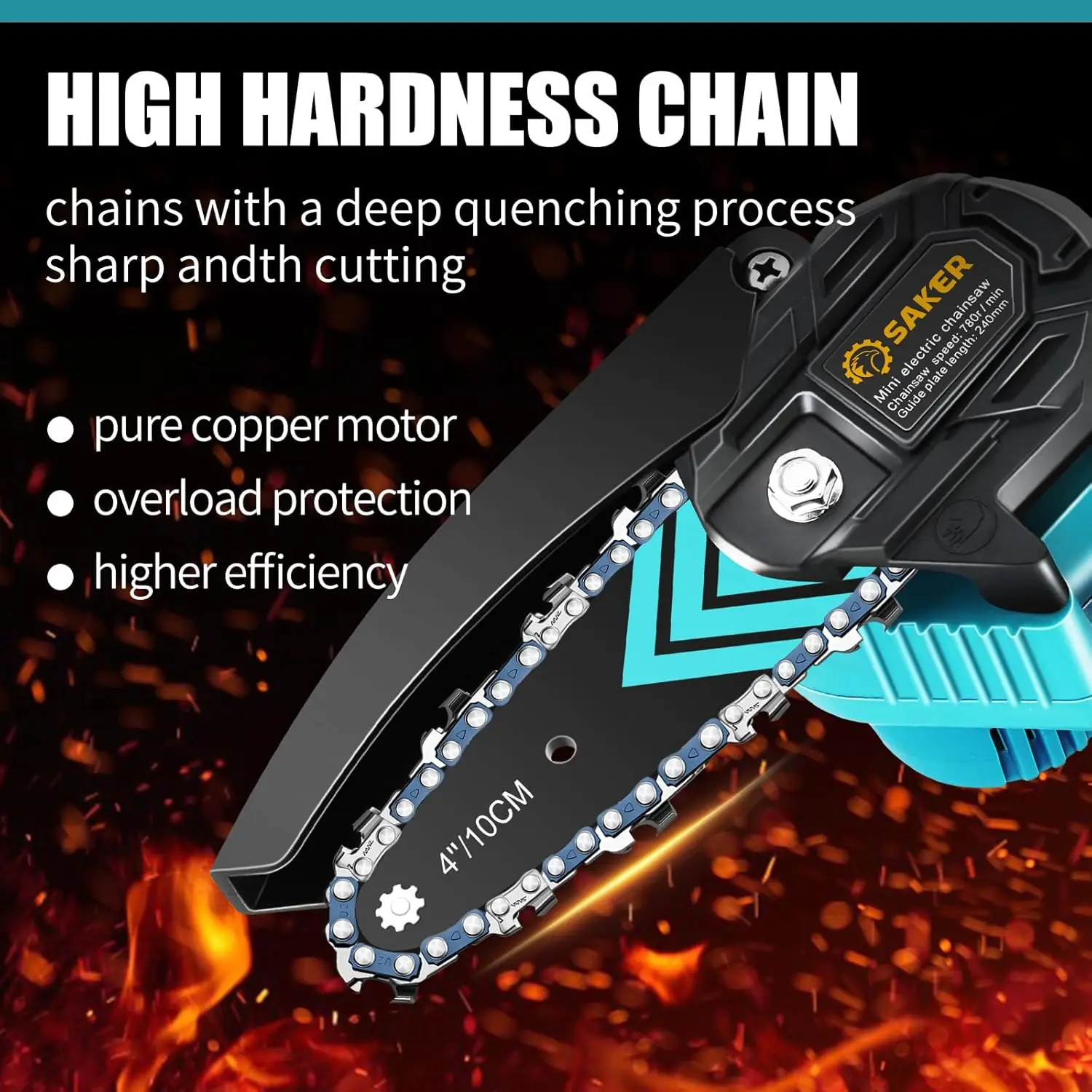 Mini Chainsaw,Portable Electric Chainsaw Cordless,Handheld Chain Saw Pruning Shears Chainsaw for Tree Branches,Courtyard,H