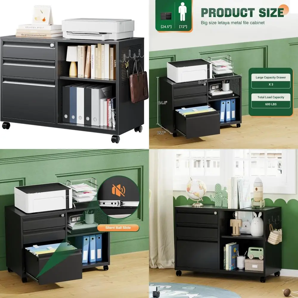 3-Drawer Metal Late…