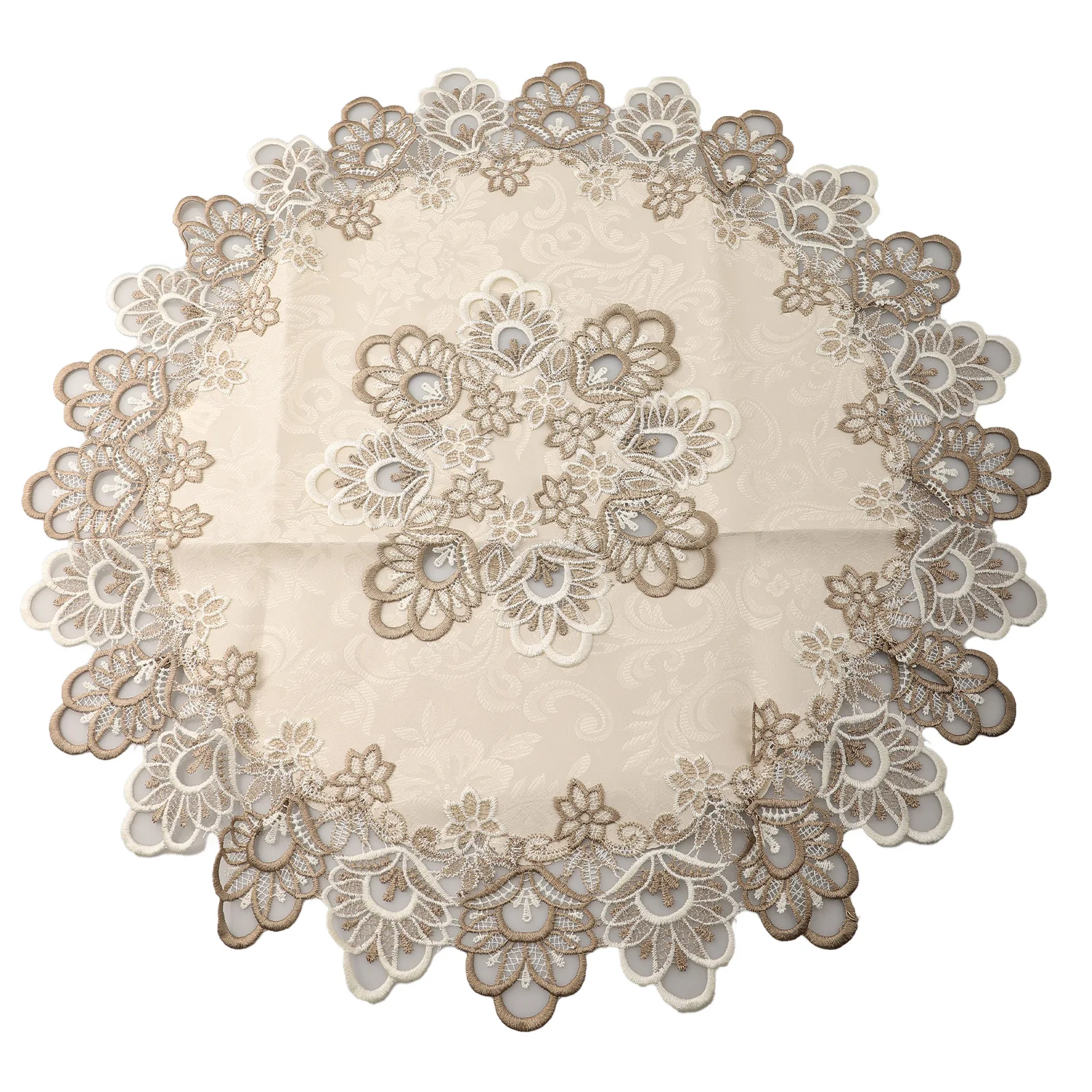 Floral Pattern Round Tablecloth Dustproof Cover for Indoor and Outdoor Use Perfect Addition to Any Table Setting