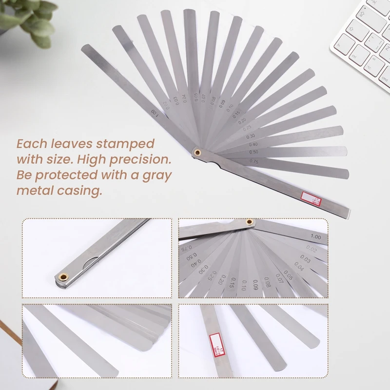 200 mm di lunghezza 17 foglie 0,02 mm-1,0 mm spazio spessimetro misura spessimetro ZJY
