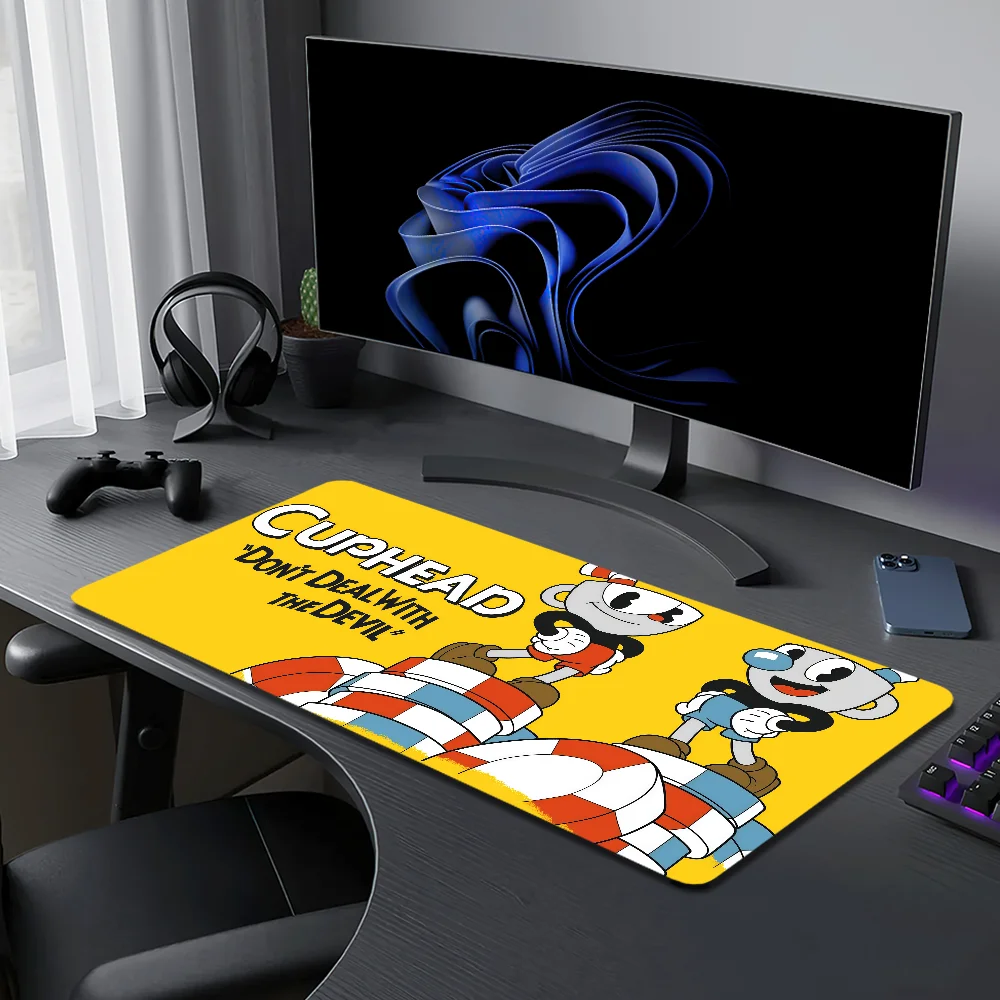 لوحة ماوس مضادة للفرش Nin Home Game C-Cuphead مخصص مريح مكتب تبادل لاطلاق النار المطاط كبير حصيرة مكتبية لوحة المفاتيح الكمبيوتر عدم الانزلاق