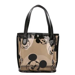 Disney Mickey shoulder bag spring and summer shoulder bag Minnie handbag female transparent mobile phone cosmetic bag cute