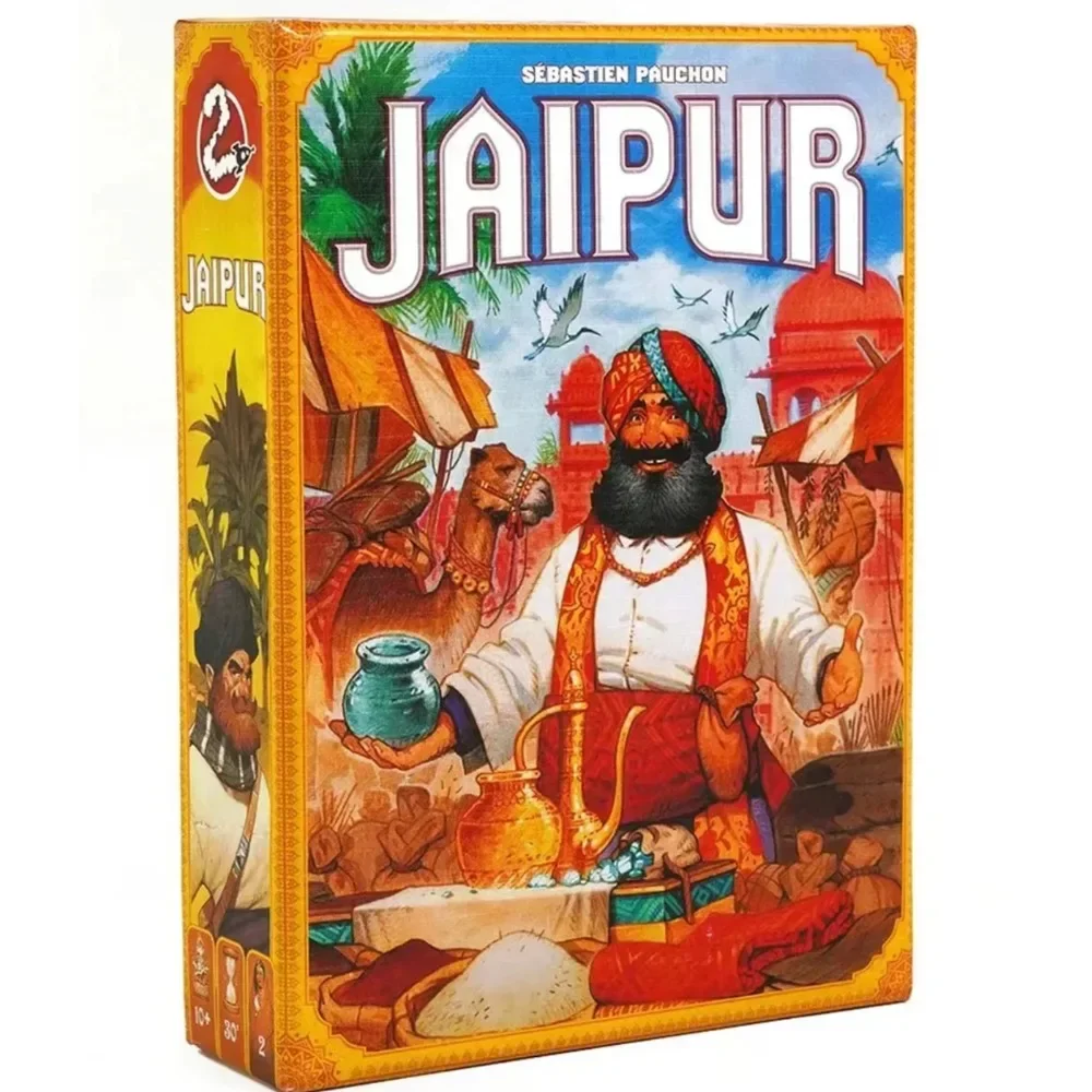 Jaipur board game - strategic trading game suitable for children aged 10 and above, 2 players, 30 minutes of game time, space co