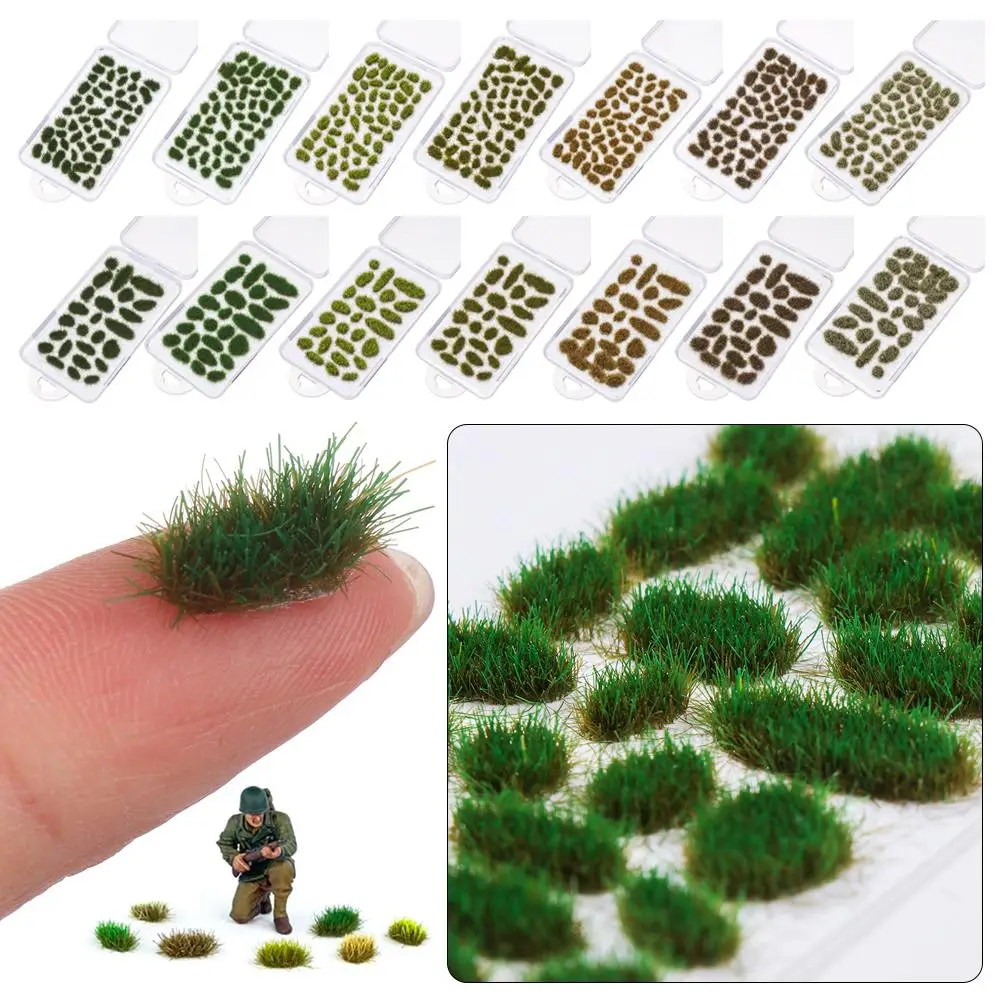 1Box Irregular Shape Grass Tufts Artificial Flower Cluster Simulation Wargaming Scenery Sand Table Layout DIY Modeling Materials
