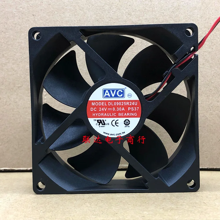 AVC DL09025R24U PS37 DC 24V 0,30 A 90x90x25mm 2-Draht Server Lüfter