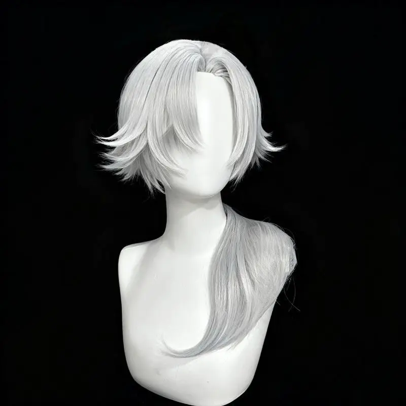 Peluca de cosplay de Supertop Secret Xiaoyao |   Pelo plateado con red rosa y fibra mate resistente al calor