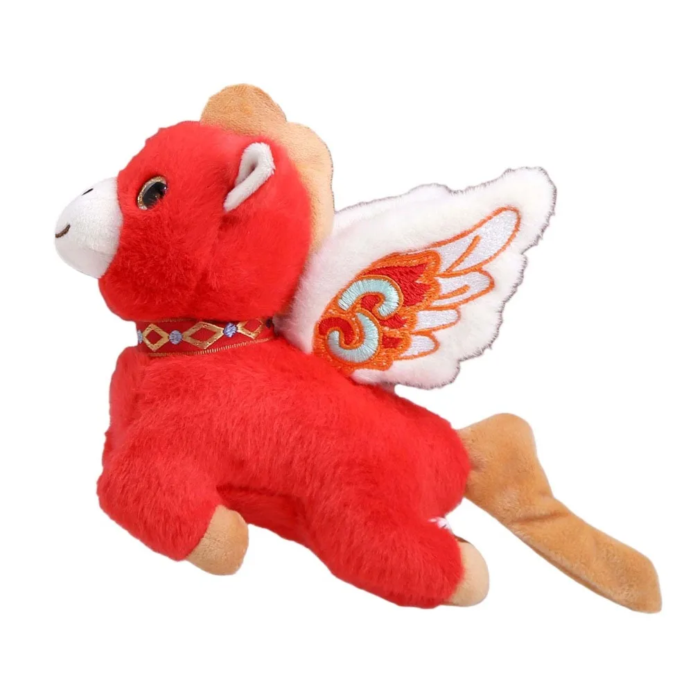 

Cartoon Steed Doll Plush Flying Horse Keychain Zodiac Pony Figurine Mascot Dolls Stuffed Animal Keyring with Wings 15/20/25cm