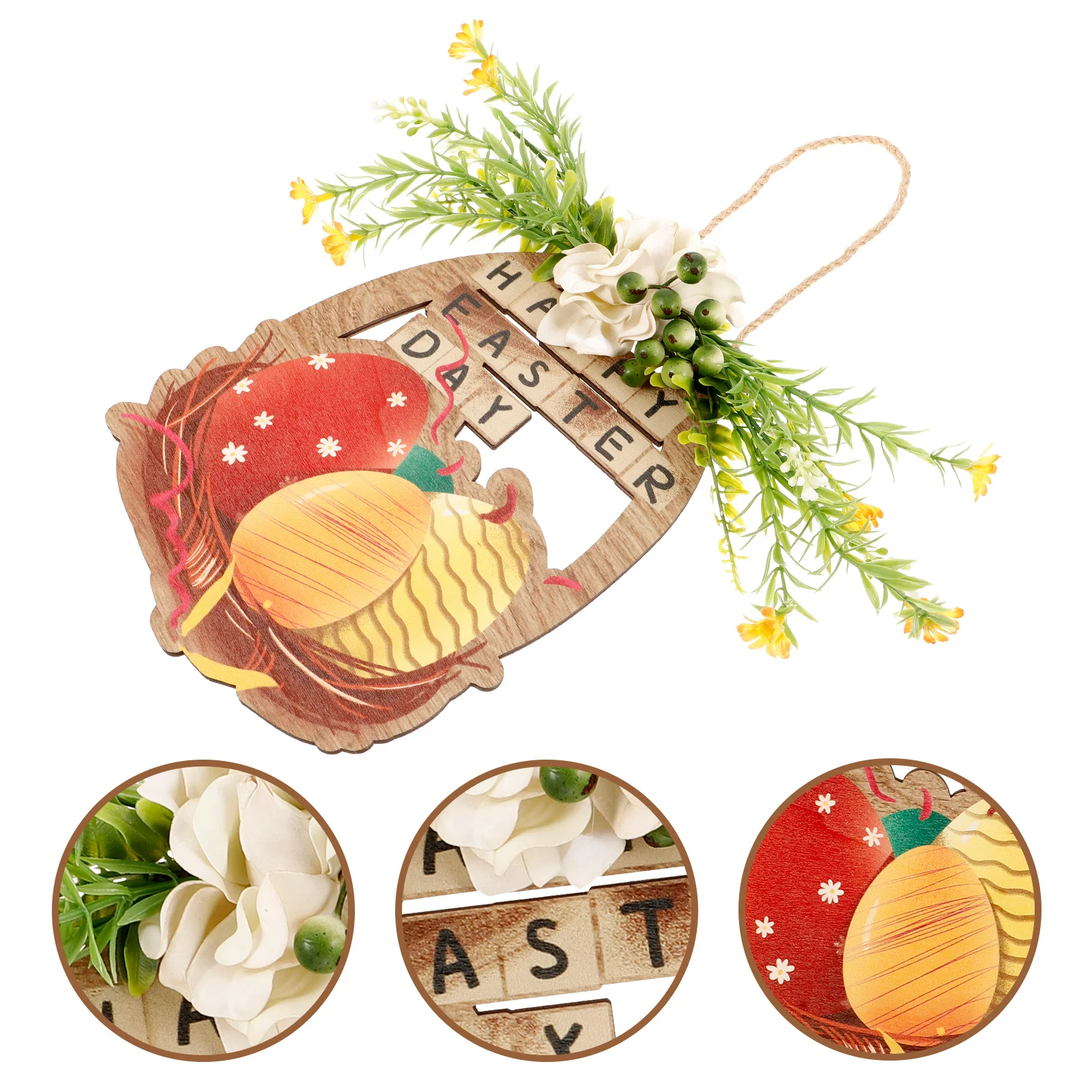 

Cartoon Rabbit Decor Easter Hanging Pendant Wooden Door Sign For Party Home Office Decoration Festival Scene Prop