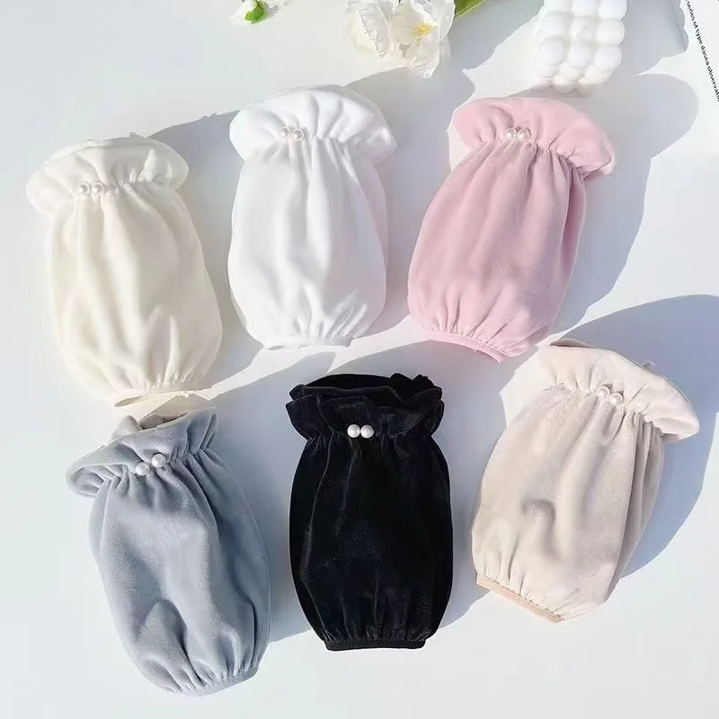 

Exquisite pearl sleeve covers for women, winter long office work sleeve protectors, Korean-style student fashionable