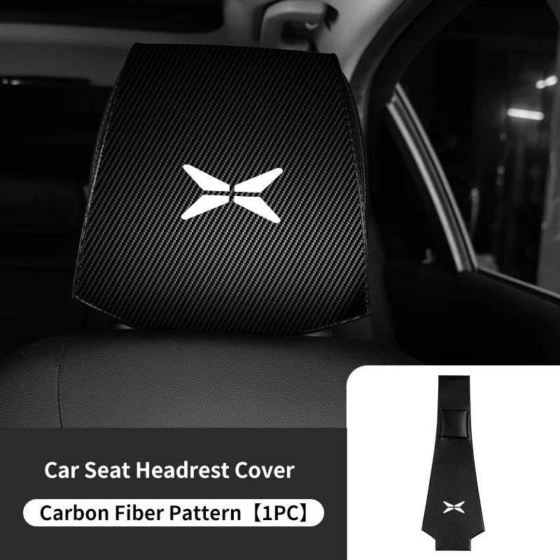 XPENG Car Headrest Cover Leather Auto Headrest Protector With Velcro Easy Installation For XPENG P7 G6 G9 X9 P5 G3i Car Decorati