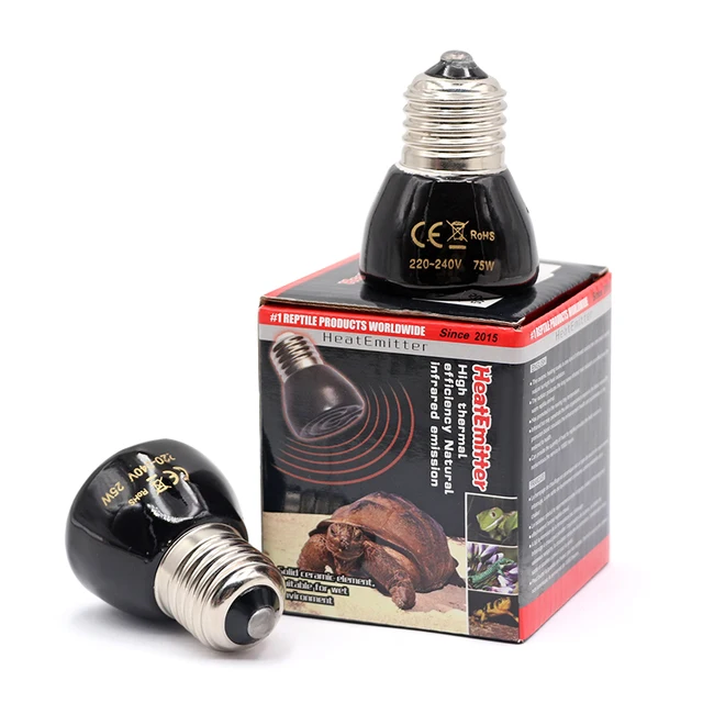 Żarówka grzewcza na podczerwień 220V, czarna ceramiczna, E27, do ogrzewania zwierząt, lampa do hodowli kurcząt, żółwi, jaszczurek, gadów, 25/50/75/100W