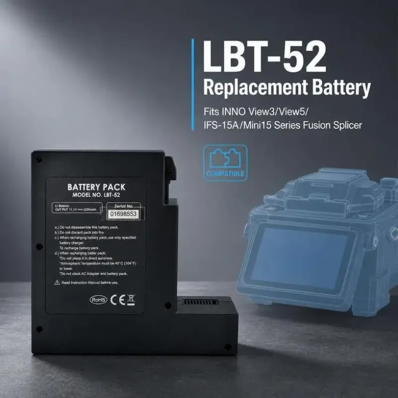 LBT-52 LBT-40 11.1V 5200mAh 57.72Wh Replacement Li-ion Battery for  INNO View3 View5 IFS-15A Mini15 IFS-5 IFS-16 Fusion Splicer