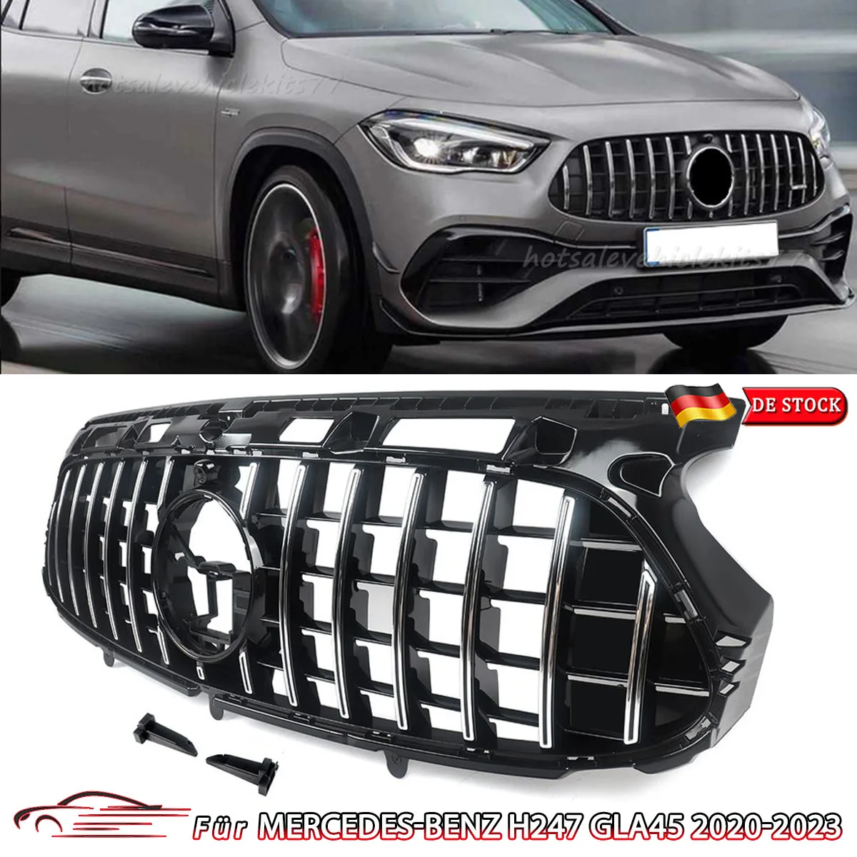 

SAIQINGSP Front Bumper Grille for Mercedes Benz GLA-Class H247 2020 2021 2022 2023 Ront Bumper Mesh Grille Centre Grill