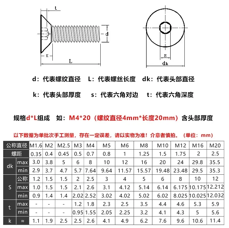 M2 M3 M4 M5 M6 M8 M10 M12 X 3 4 5 6 8 -50mm Length PEEK Plastic Nylon Allen Countersunk Flat Head Screw Bolt High Temperature