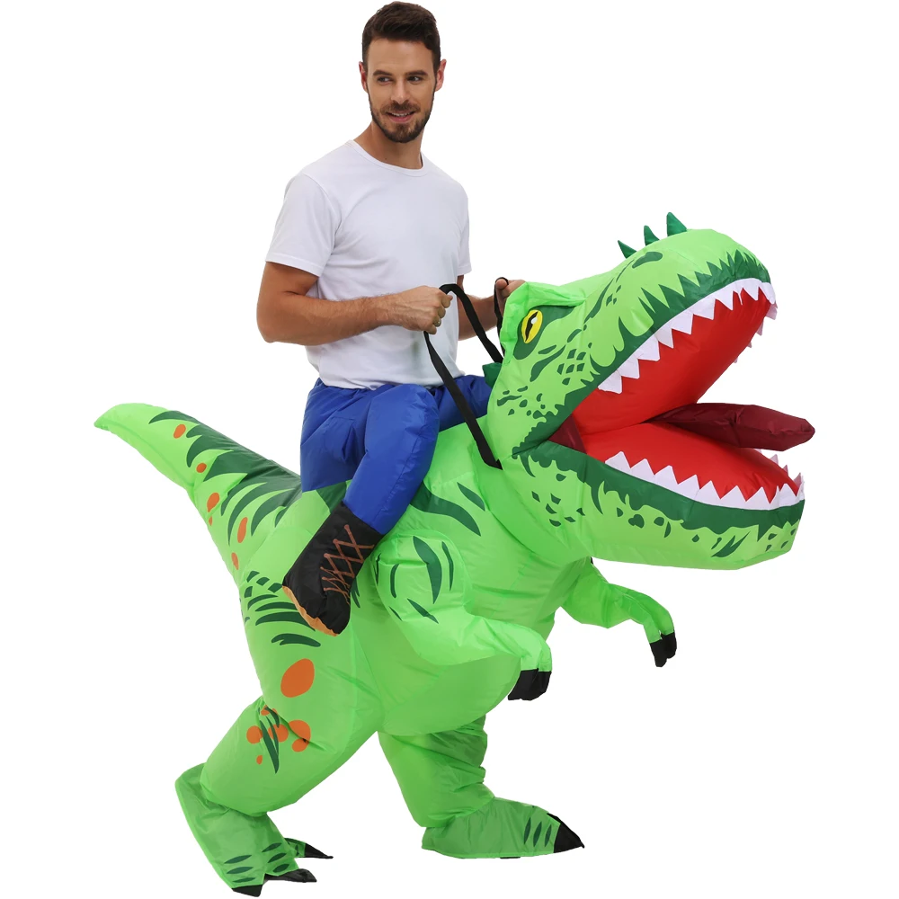 New T-Rex Dinosaur Cosplay Inflatable Costumes Suits Mascot Funny Party Anime Christmas Halloween Costume Dress for Adult Kids