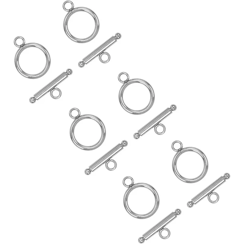 

24Sets Stainless Steel Toggle Clasps Bar and Ring Toggle Clasps Jewelry Components End Clasps for Bracelet Necklace Making