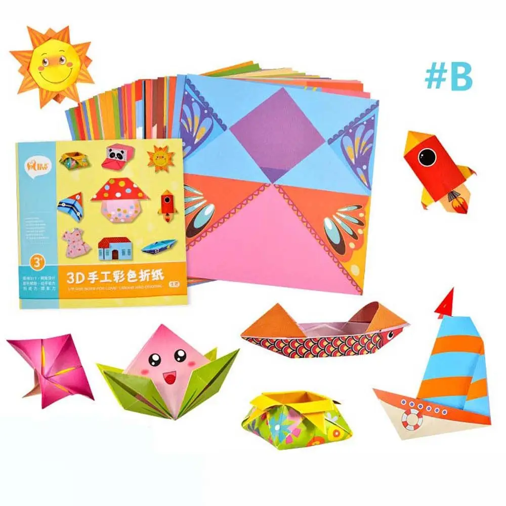 

54Pages Home Early Learning Hand-cut Paper Baby For DIY Educational Origami Folding Paper Handmade Paper Craft Toys