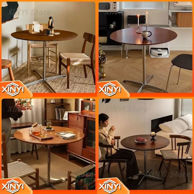 Premium Luxury Negotiation Table for Household Dining Small Apartment Medieval Retro Small Coffee Table Nordic Style Balcony