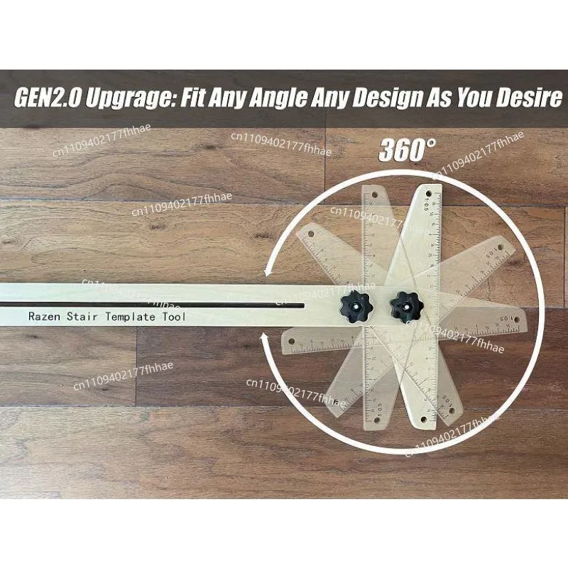 Wooden Stair Measuring Ruler, Home Stair Decoration Tool Stair Tread Gauge