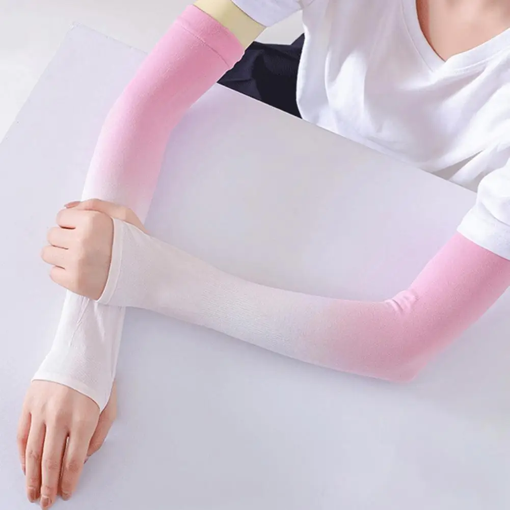 1 Pair of Breathable Sun Protection Sleeves Gradient Color- Breathable & UV Protective Gear for Driving Outdoor Adventures
