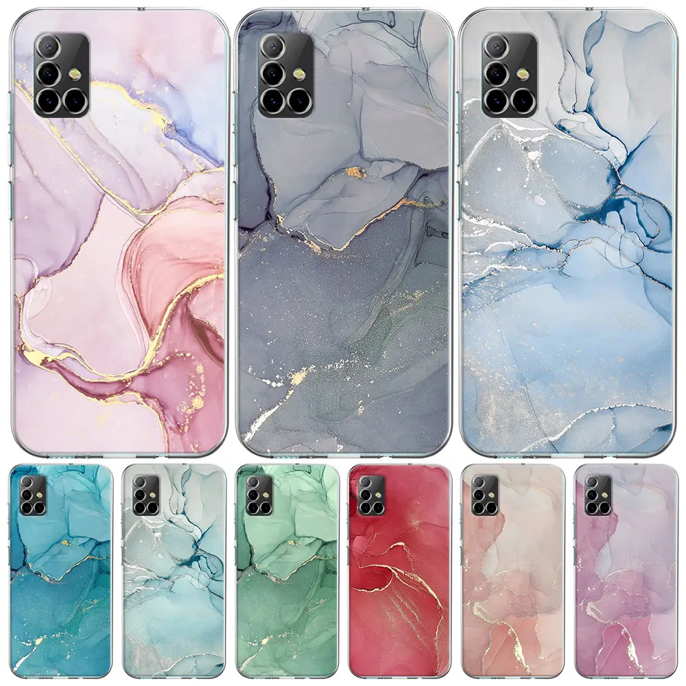 Granite Marble Case for Samsung Galaxy A53 A52 A21s A71 A12 A33 A52s A51 A31 A54 A32 A73 A01 A13 A03s TPU Soft Phone Cover