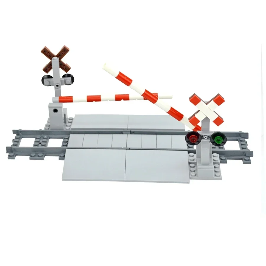 Stadt Züge DIY Bausteine Gerade Gebogene Schiene Ziegel Teile Brücke Tunnel Modell Weiche Flexible Kreuz Gleise Eisenbahn MOC Spielzeug