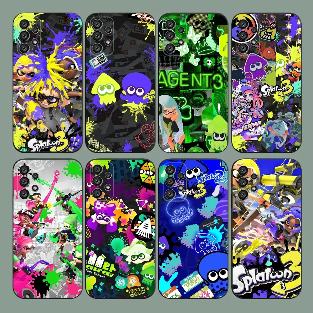 

S-Splatoon Game Phone Case For Samsung Galaxy A20,A21s,A22,A31,A32,A52,A53,A72,73,A80,A91 Soft Black Cover