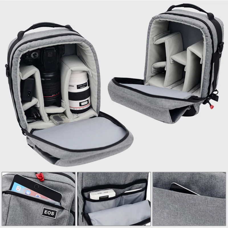 防水ナイロンバックパックバッグコンパートメント付きキヤノンニコンソニー一眼レフカメラレンズ三脚一脚写真アクセサリー