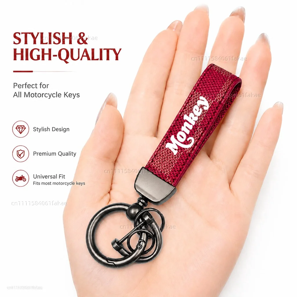 For Honda Monkey Z-125 Z125 Z 125 Motorcycle Keychain Leather Key Ring Custom Logo Gift for Rider Men Women Accessories view 5