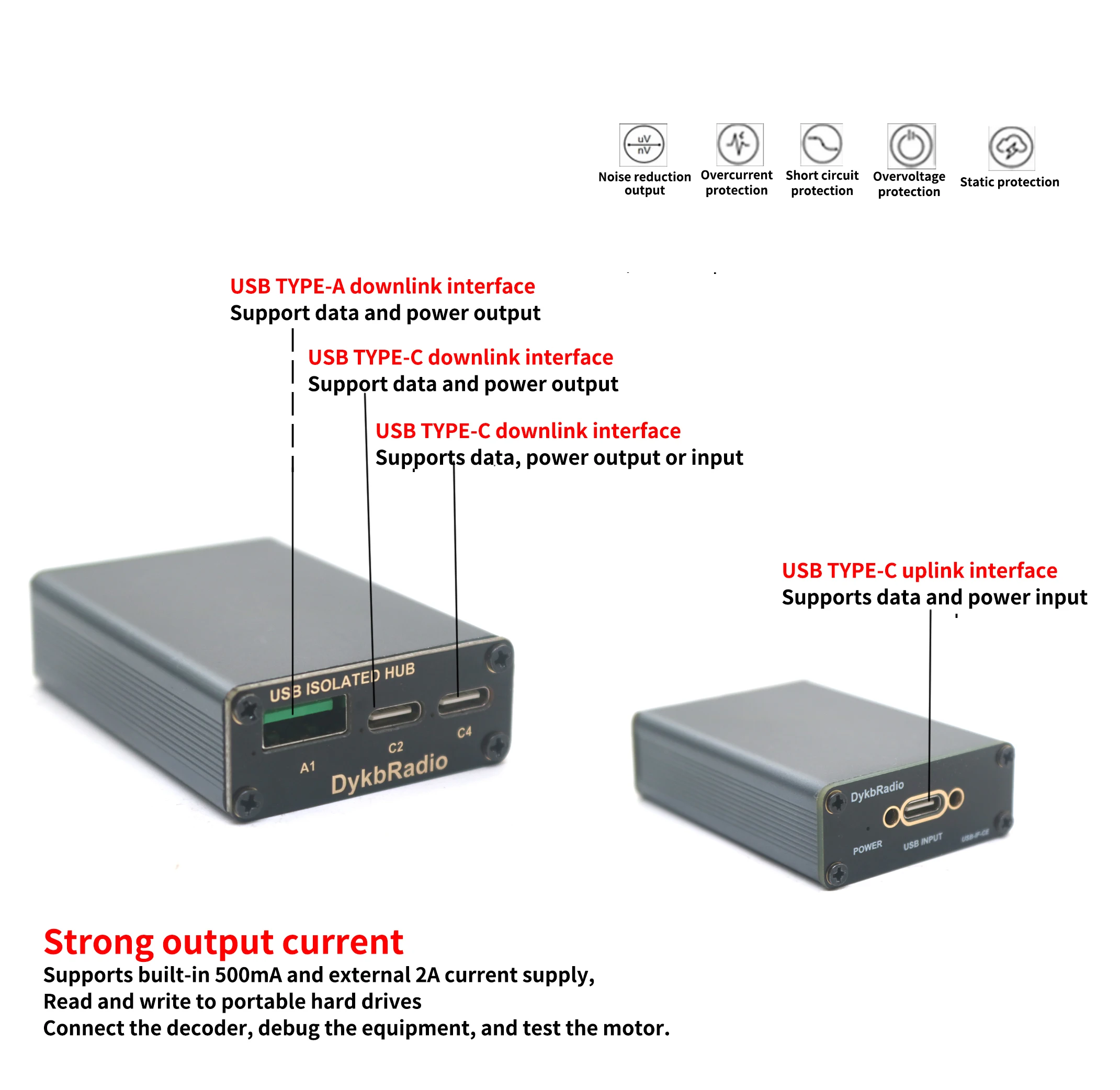 480Mbps Adum3166 Digital Isolators USB 2.0 Hub Isolation Filter Isolated Debugging Audio Decoder Power Amplifier Eliminate Noise