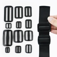 10/20/50/100Pcs Curve Tri-Glide Slider Black Plastic Buckles for 20-50mm Webbing Strap Adjust Carabiner Clips Belt Buckle Kits 6