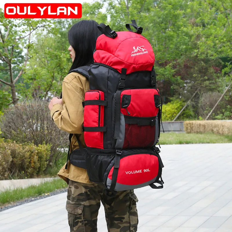 New 90L Travel Luggage Bag Hiking Women Men Camping Backpack Large Capacity Outdoor Mountaineering Waterproof Backpacks