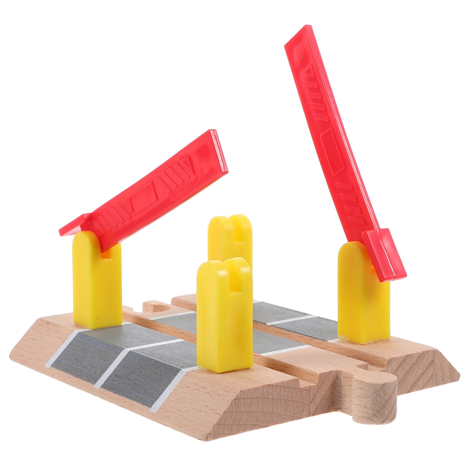 Akcesoria do drewnianych torów kolejowych, szyna, bariera do samodzielnego montażu scenek, rozwój umiejętności motorycznych, bariera na szynę kolejową.