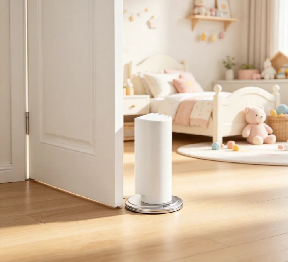 Heavy Duty Magnetic Door Stopper Stainless Steel Black Nail-Free Suction Door Holder Door Hardware