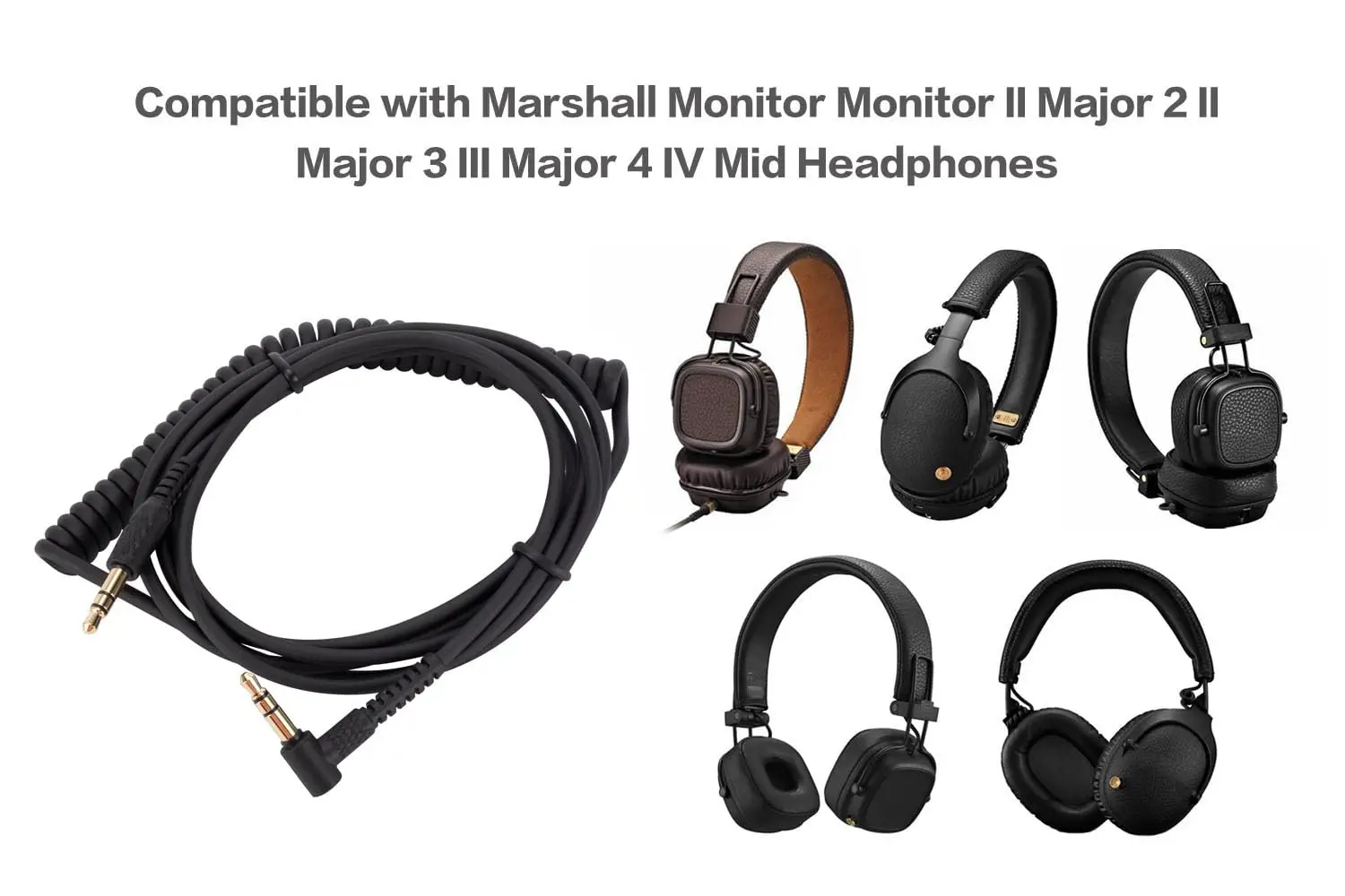 OKCSC Replacement Audio Cable for Monitor Major 2 II Major 3 III Major 4 IV Mid Headphone 3.5mm Aux Cable for Marshall Headphone view 3