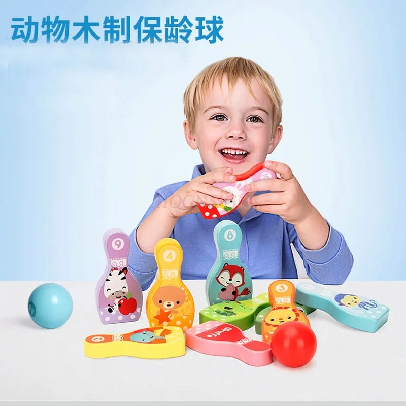 Woodplay Family Bowling Toys Children's Set Large Indoor Ball Games Outdoor Baby Puzzle 3