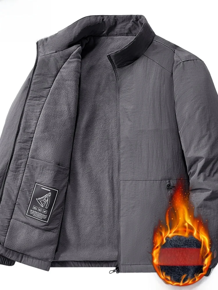 

Paul Men's Autumn Winter 2024 New Jaet Outerwear Stand Collar Windproof Retro Thiened Fce Warm Mid-aged Men's Faion ...