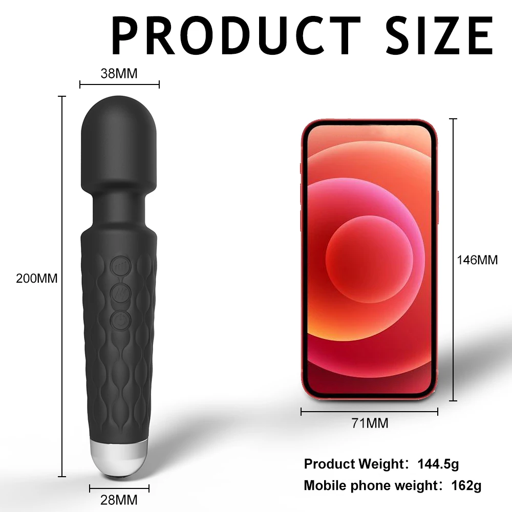 Powerful Vibrator Women's Magic Wand USB Rechargeable Waterproof Massager Clitoral G-Spot Vibrator Sex Toy Suitable for Adults - Image 6