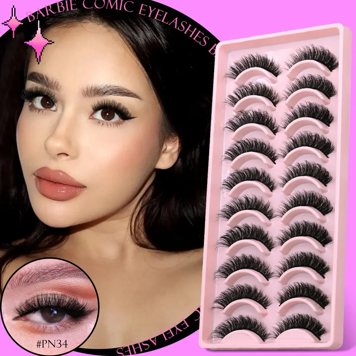 つけまつげ,GROINNEYA-6D,ふわふわ,ナチュラル,ロング,猫のまつげ,エクステンション,メイクアップ,10ペア