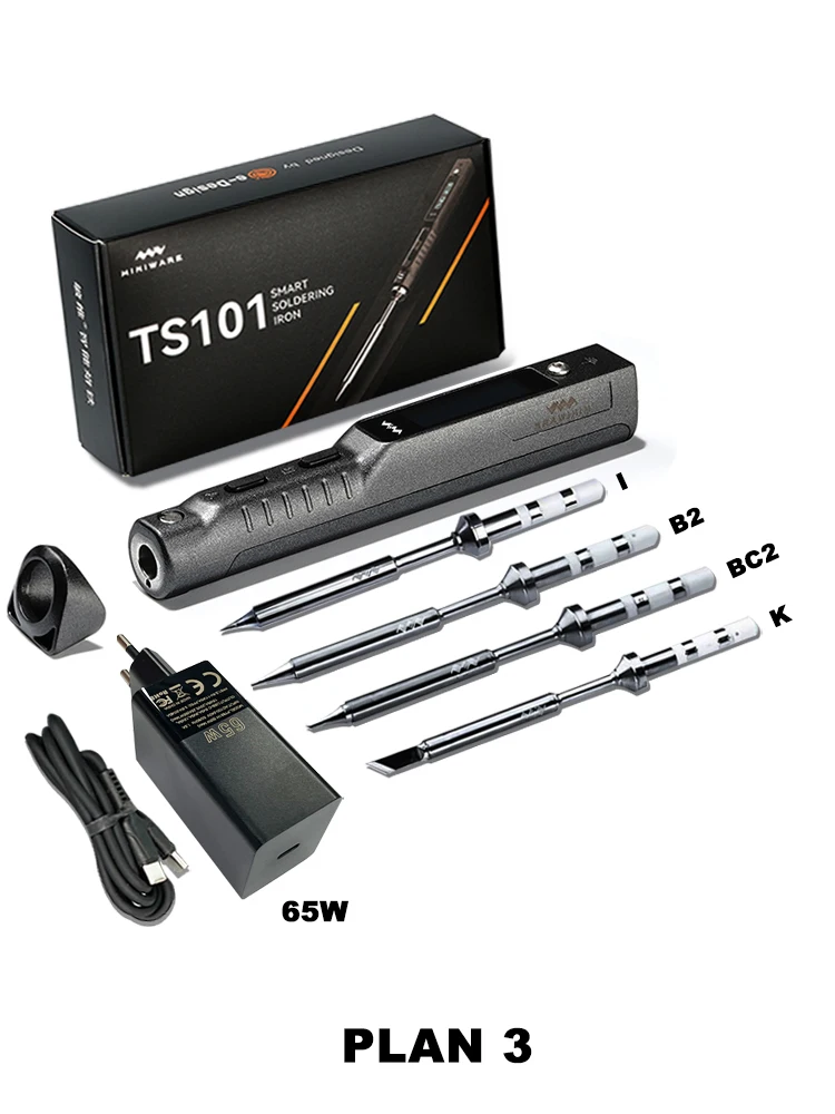 Miniware Ts101 Soldeerbout Elektrische 65W Temperatuur Geprogrammeerd Lcd Nieuwe Verbeterde Ts100 Met Soldeertip Set