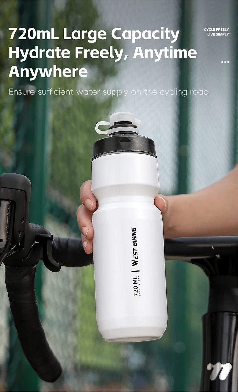 WEST BIKING 550/720ml Quetschbare Fahrrad-Trinkflasche Auslaufsicher BPA-frei Sportflasche für MTB Rennrad Outdoor Pendeln Radfahren – Detail 5