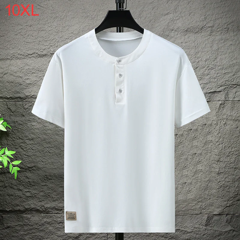 

9XL 10XL Plus Size T-shirt Men Summer Short Sleeve T Shirt Big Size Tops Tees Male Casual Solid Color Tshirt 8XL